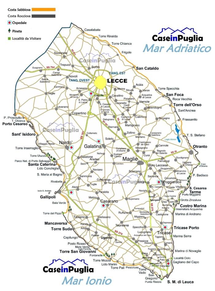 Cartina Salento